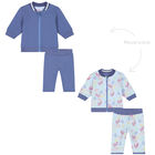 Baby Boys Blue Logo & Animals Reversible Tracksuit, 1, hi-res